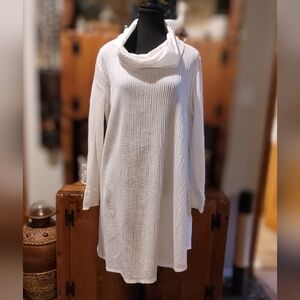 #151 Boho White Cowl Neck Tunic